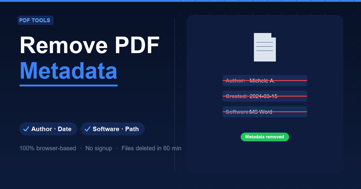 Come Rimuovere i Metadati da un PDF Online Gratis